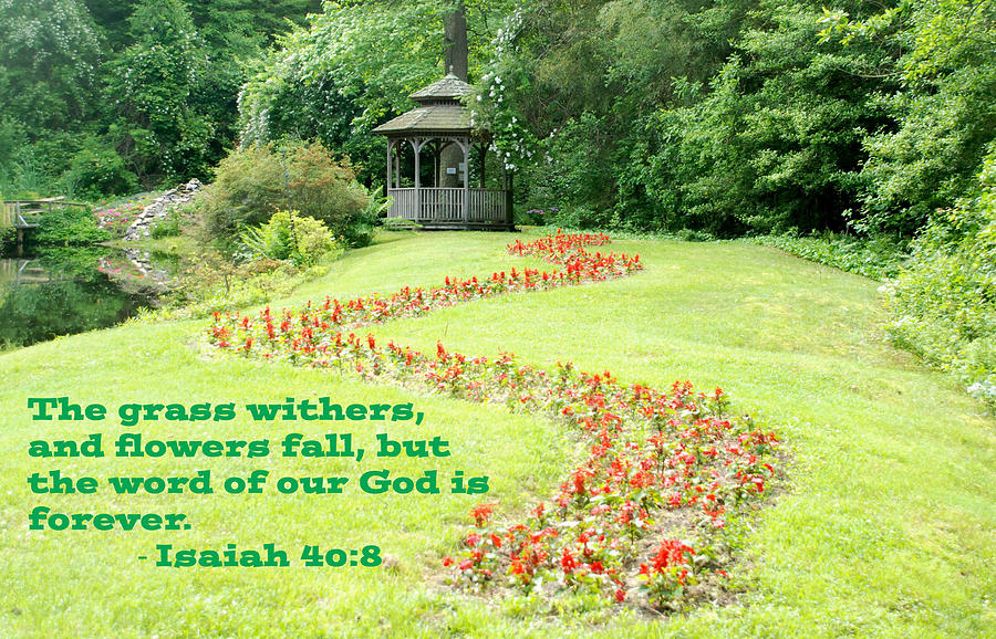 Spring Photograph - Isaiah 40 verse 8 Gazebo by Richard Bryce and Family