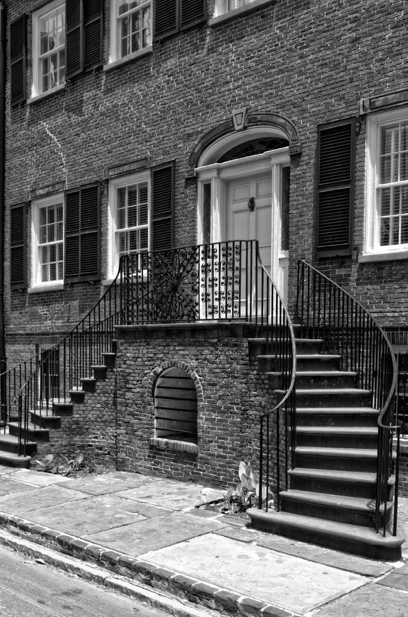 Architecture Photograph - Isaiah Davenport House in Black and White by Greg and Chrystal Mimbs