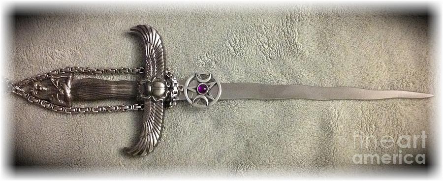 Isis and moon symbol athame Photograph by Rrrose Pix