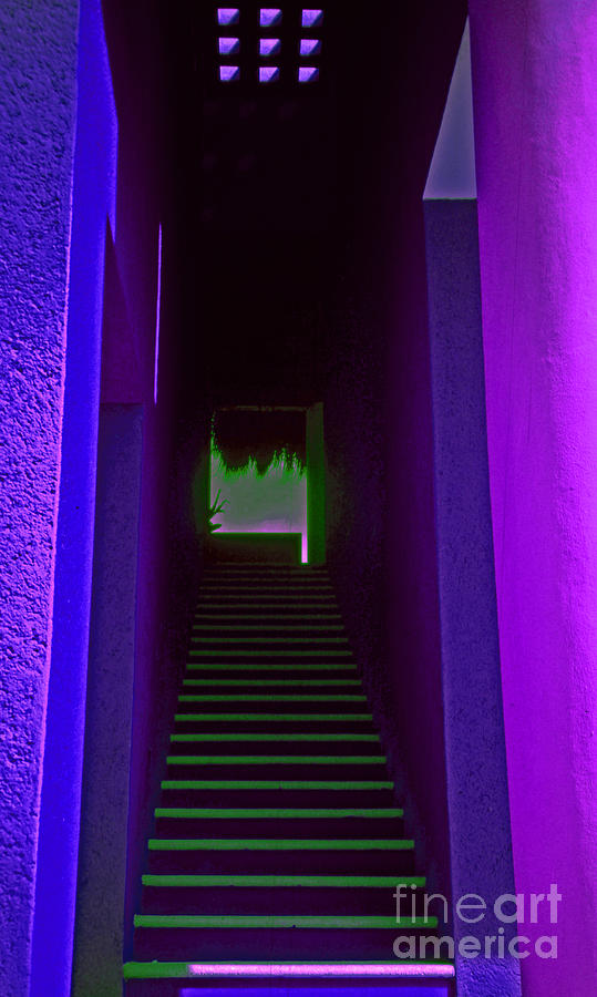 Isla Stairway Neon Green-lavender Photograph