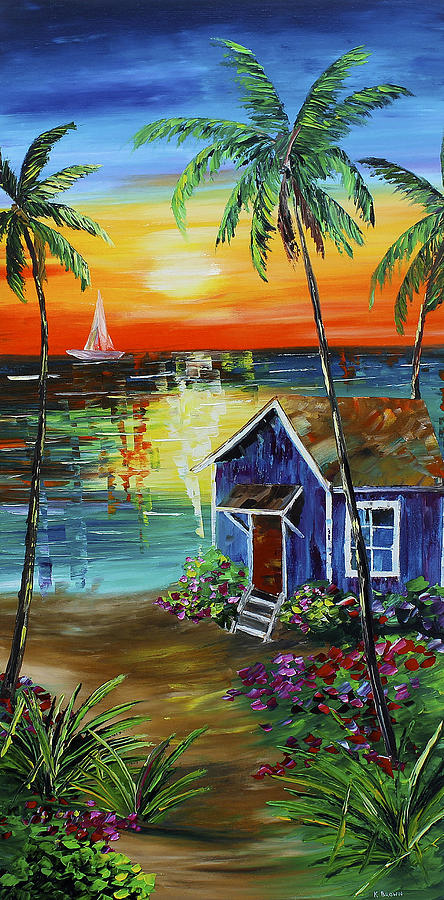Island Cottage Painting by Kevin  Brown