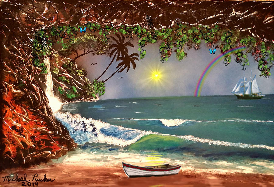Island Cove Painting by Michael Rucker