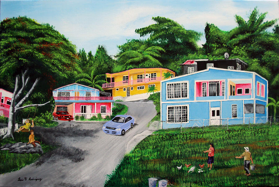 Island Hillside Living Painting by Luis F Rodriguez