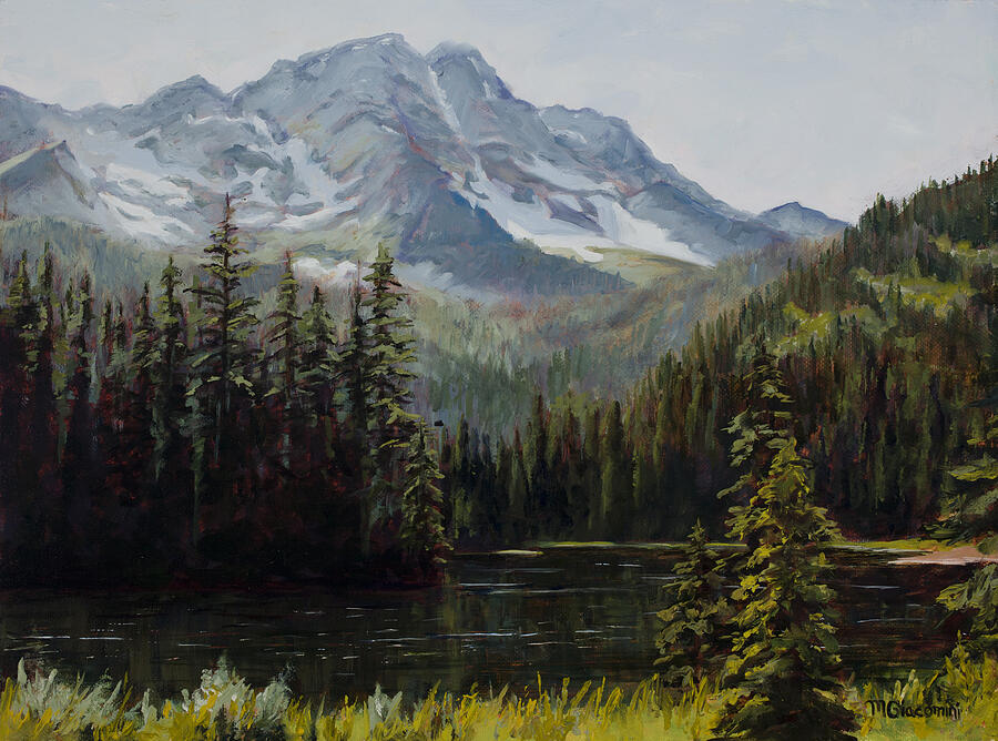 Island Lake Painting by Mary Giacomini
