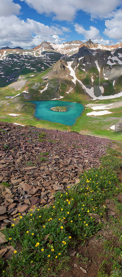 Island Lake Vertical Panorama Photograph by Aaron Spong