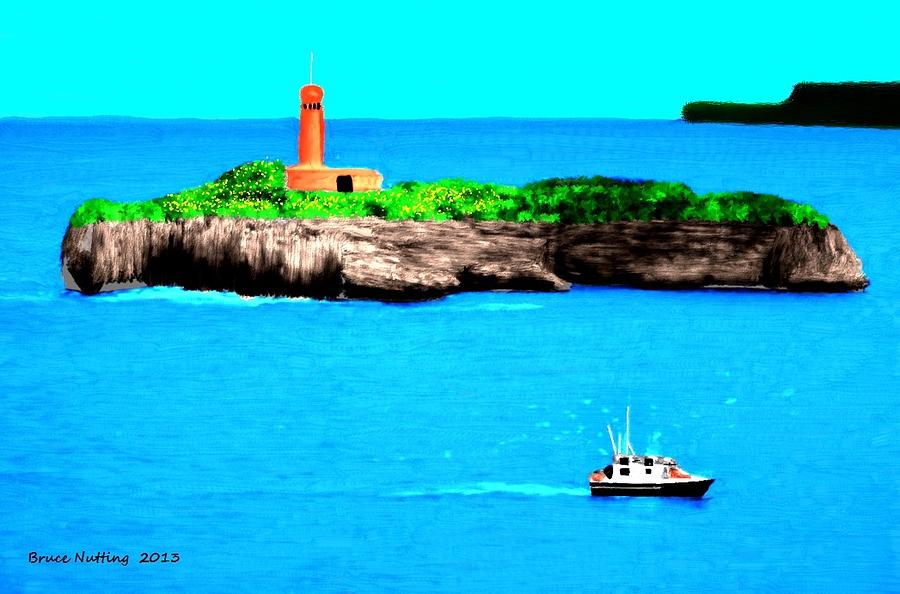 Island Lighthouse Painting by Bruce Nutting