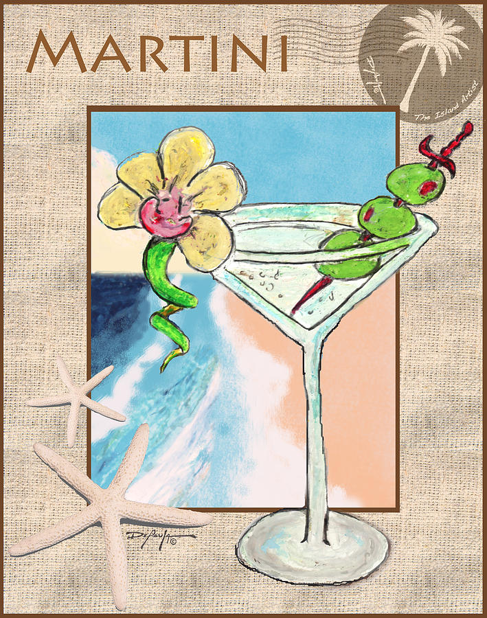 Martini Mixed Media - Island Martini by William Depaula