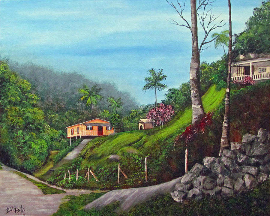 Island Mountains Painting by Gloria E Barreto-Rodriguez