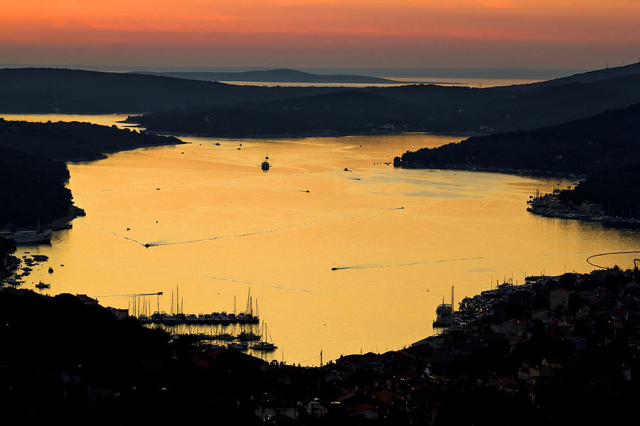 Island of Losinj bay reflection at sunset Photograph by Brch Photography