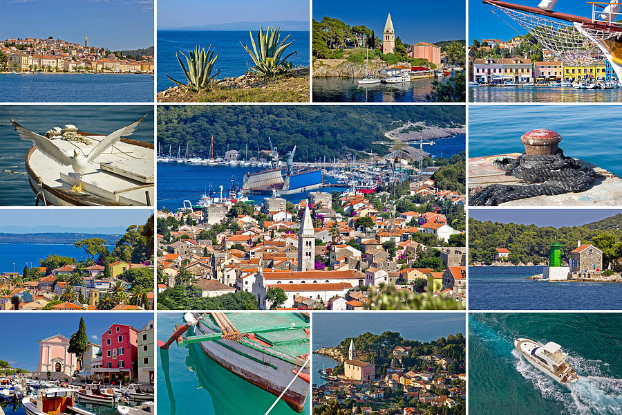 Island of Losinj tourist destination collage Photograph by Brch Photography