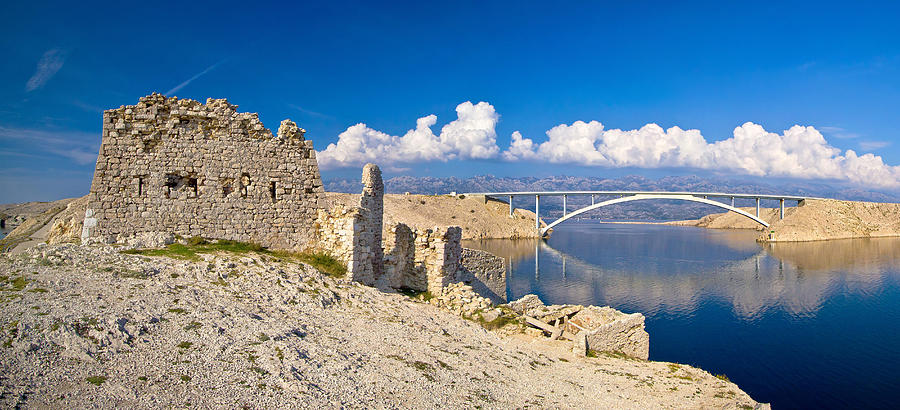 Island of Pag bridge panorama Photograph by Brch Photography
