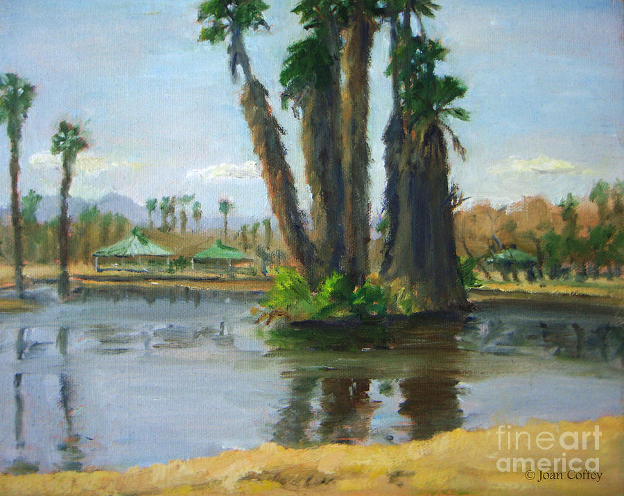 Island of Palm Trees Painting by Joan Coffey