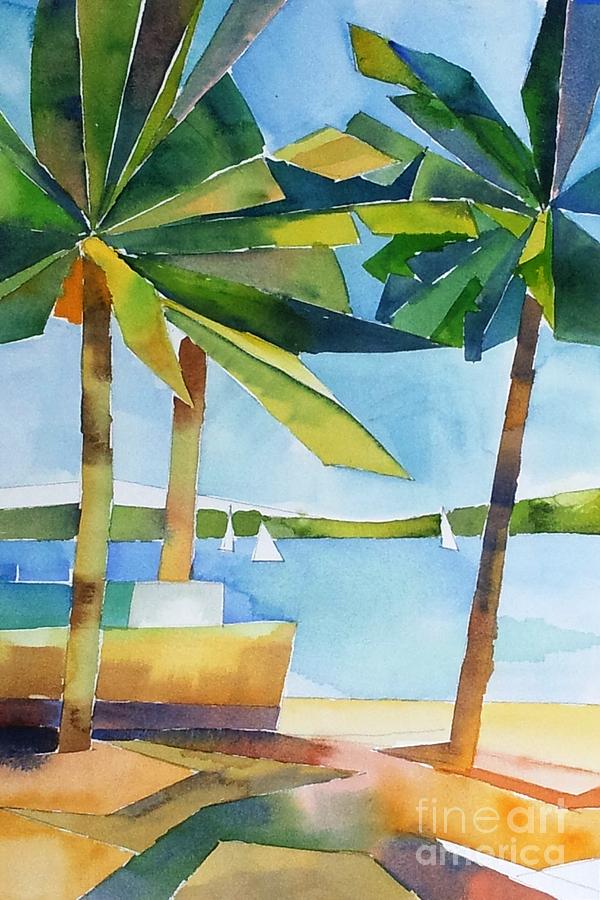 Island Palms Painting by Yolanda Koh