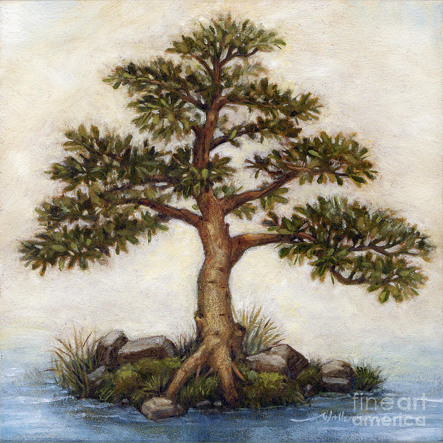 Island Tree Painting by Randy Wollenmann