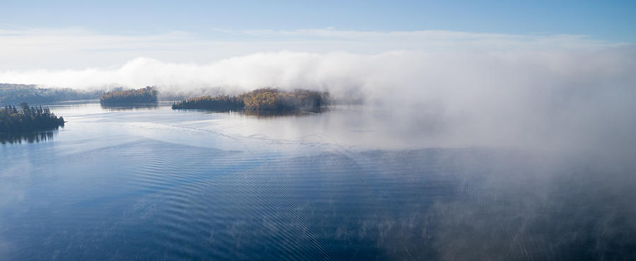 Islands in the Fog. Big Cedar Lake. Photograph by Rob Huntley