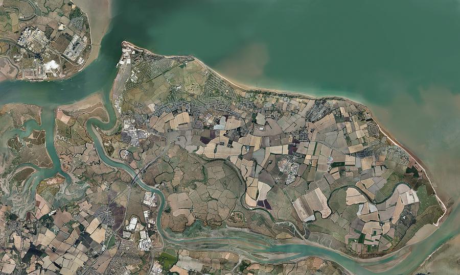 Isle Of Sheppy Photograph - Isle of Sheppey, UK, aerial view by Science Photo Library