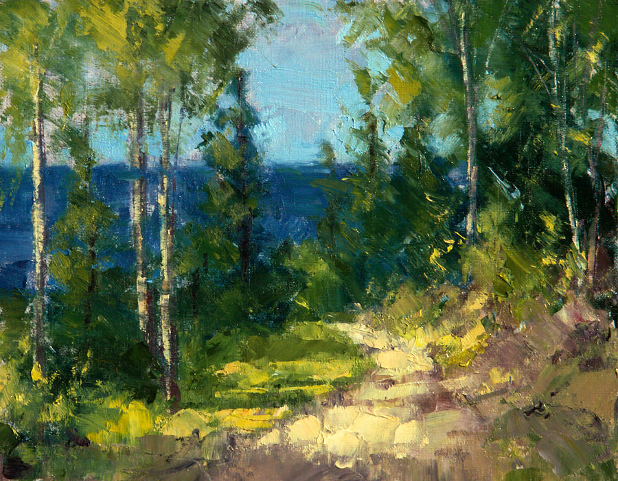 Nature Painting - Isle Royale Down to the Lake by Tom Nelson