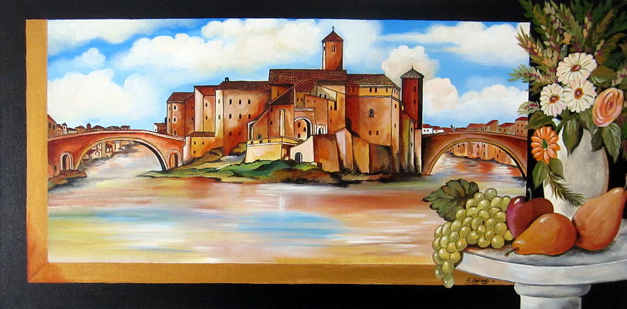 Isola Tiberina Rome Painting by Roberto Gagliardi