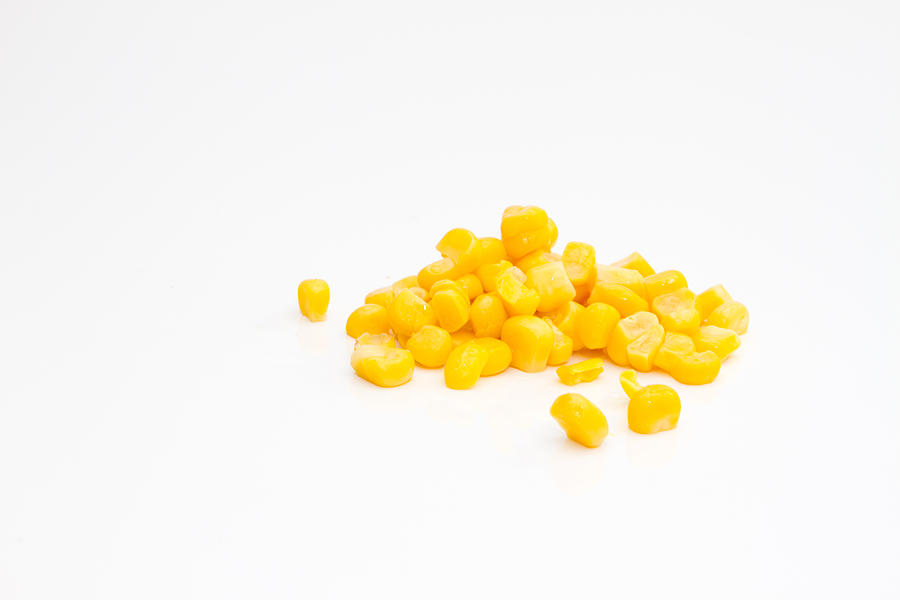 Cereal Photograph - Isolated Fresh Bright Yellow Sweetcorn by Fizzy Image