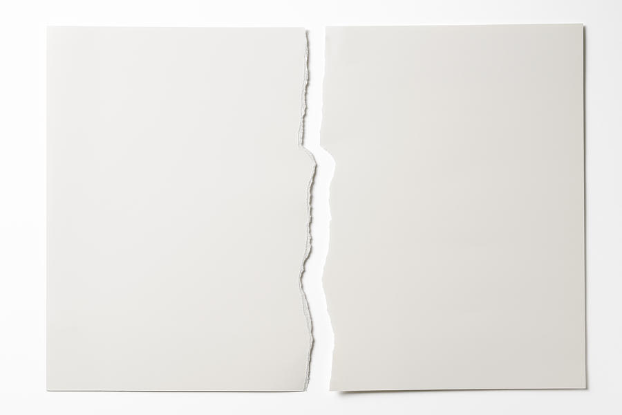 Isolated shot of torn white paper on white background Photograph by Kyoshino