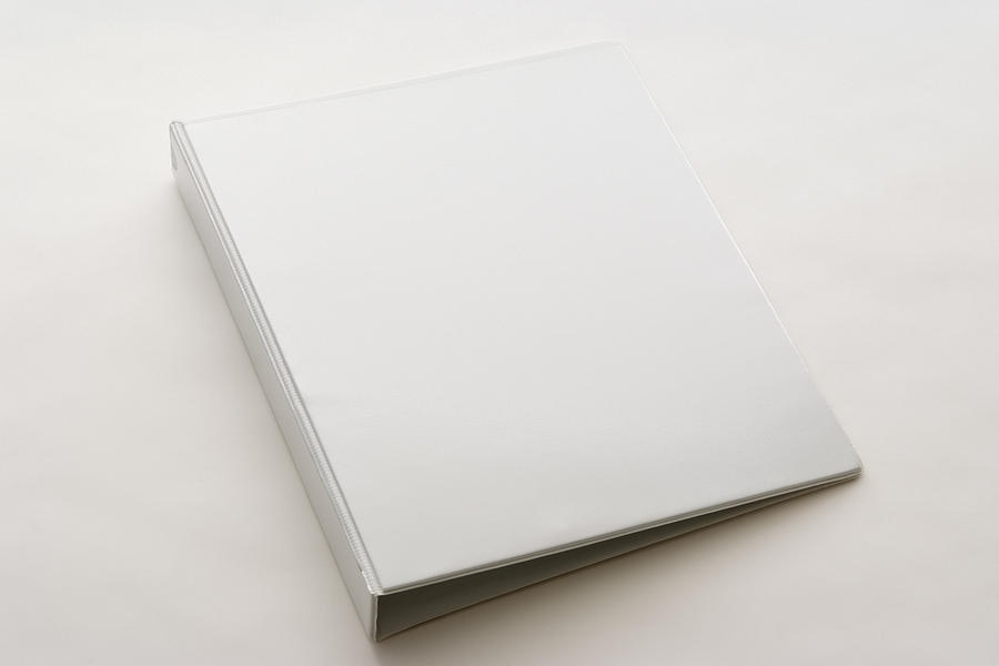 Isolated shot of white blank ring binder on white background Photograph by Kyoshino