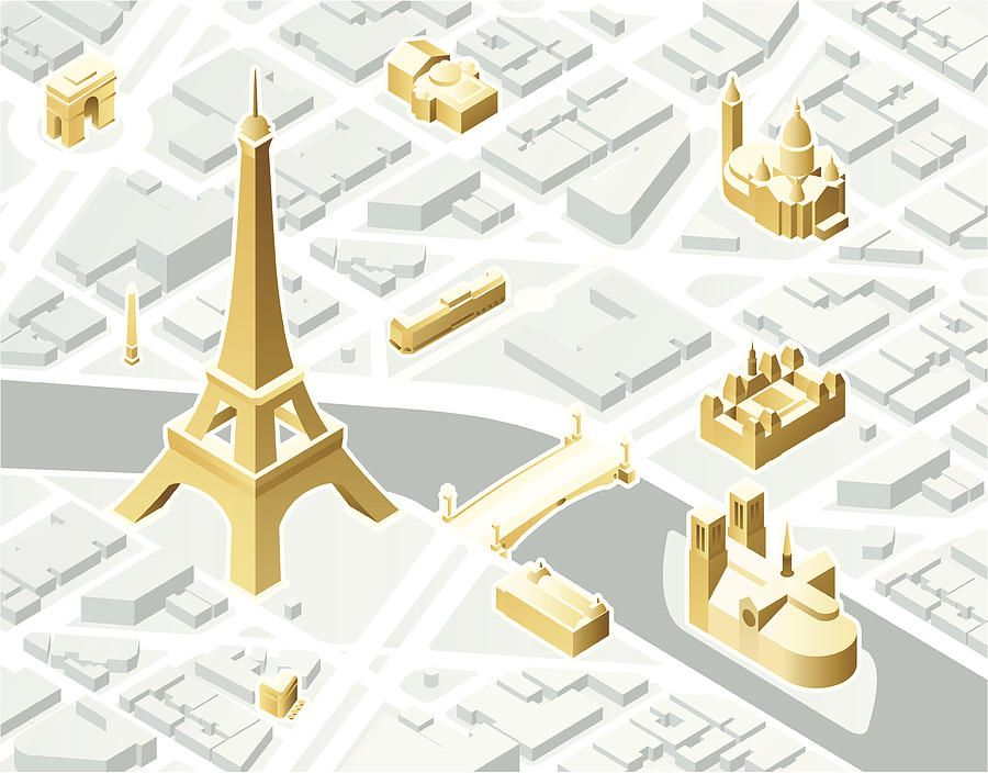 Isometric Paris Drawing by Mathisworks