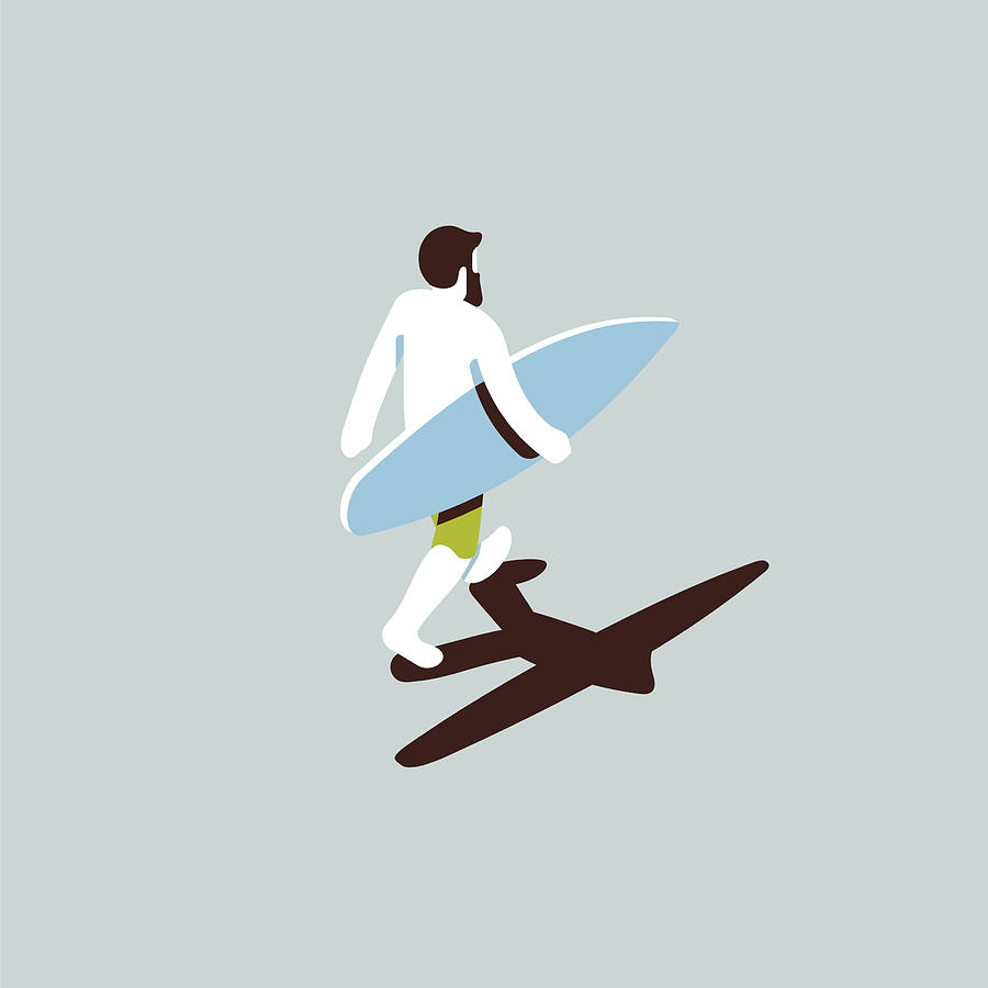 Isometric surfer dude Drawing by SpiffyJ