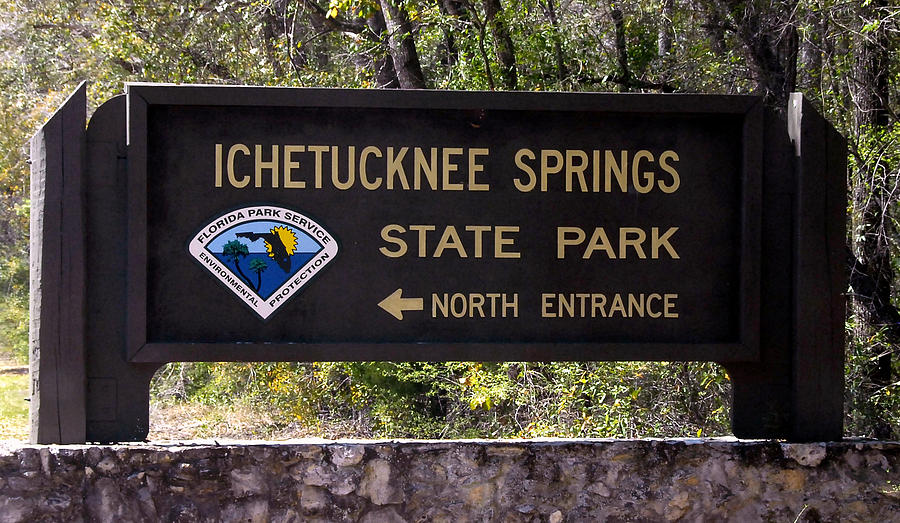 Ichetucknee Springs entrance sign Photograph by David Lee Thompson