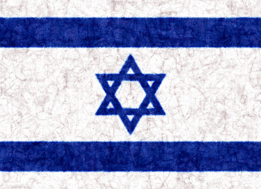 Israel Star of David Flag Batik Photograph by Kurt Van Wagner