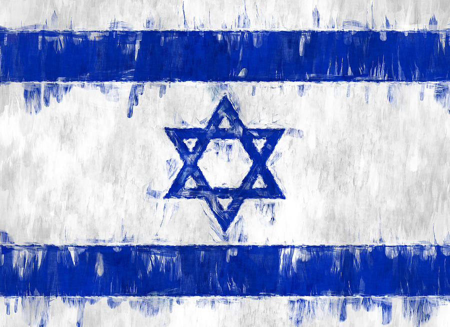 Flag Photograph - Israel Star of David Flag Painted by Kurt Van Wagner