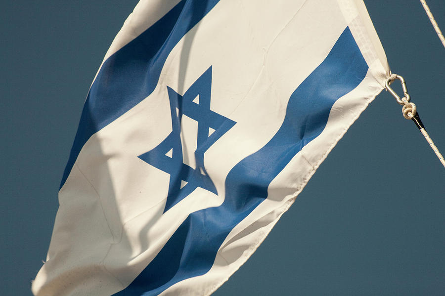 Architecture Photograph - Israeli Flag by Dave Bartruff