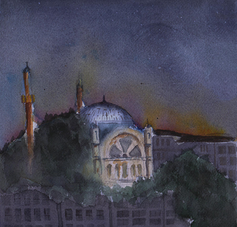 Turkey Painting - Istanbul Twilight by Robert Tiefenwerth