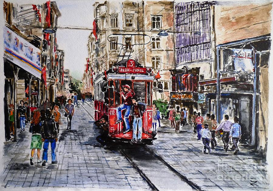 Turkey Painting - Istiklal Street by Zaira Dzhaubaeva