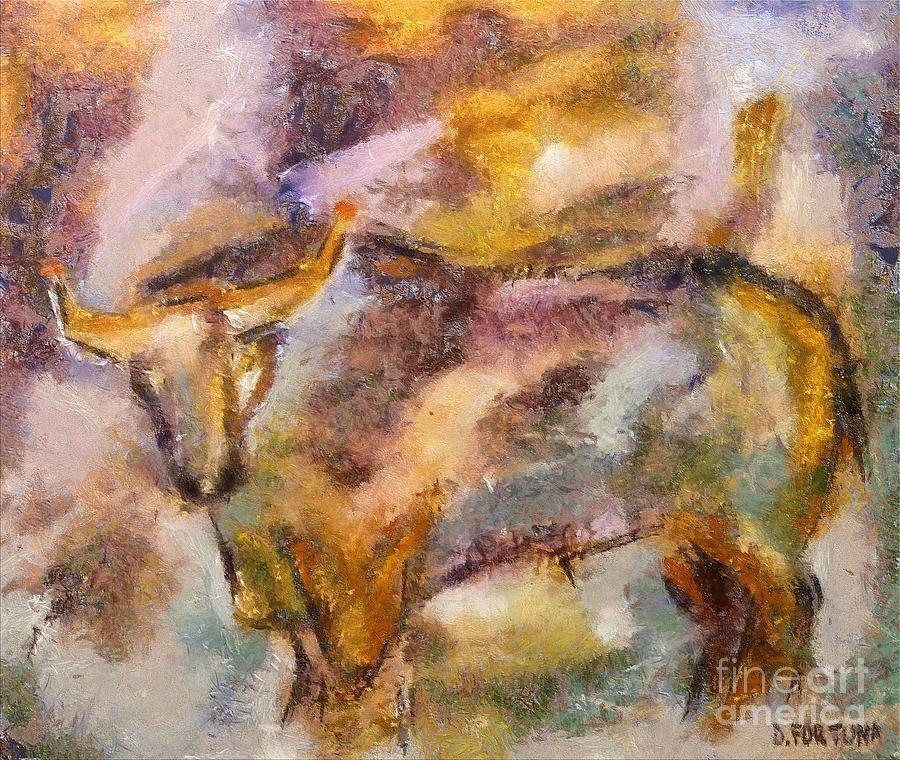 Istrian bull -  Boshkarin Painting by Dragica  Micki Fortuna