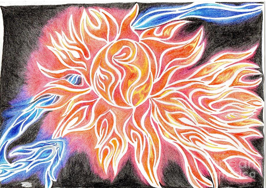 Abstract Drawing - iSun Electric Glowing Sun Rays Abstract Drawing Design by Minding My  Visions by Adri and Ray