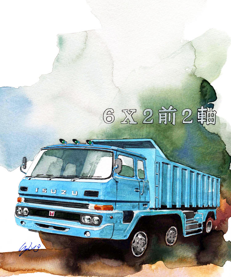 Isuzu heavy duty truck Painting by Yoshiharu Miyakawa
