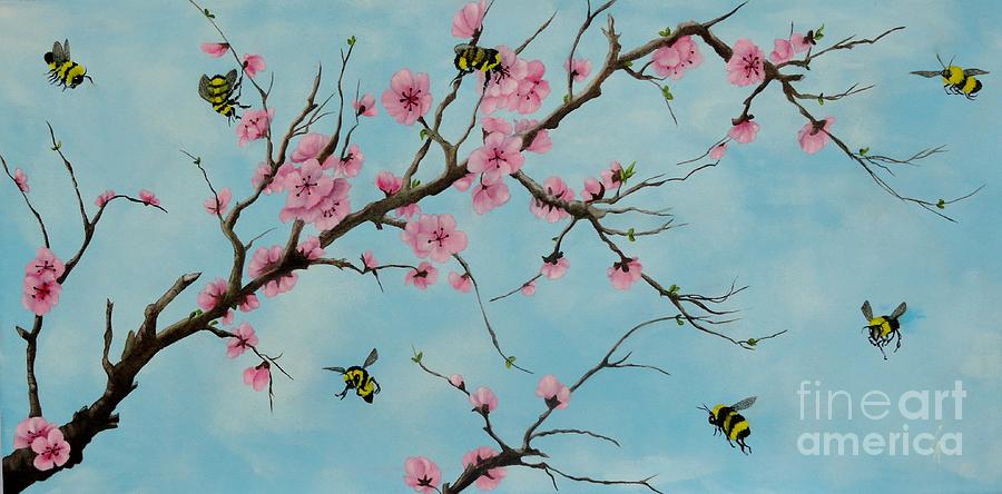 Spring Painting - It Bee Spring by Carol Avants