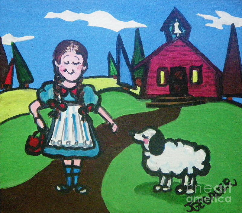 It followed her to school one day Painting by Joyce Gebauer