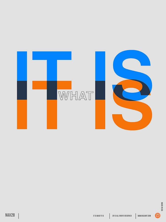 Typography Digital Art - It is what It is Poster by Naxart Studio