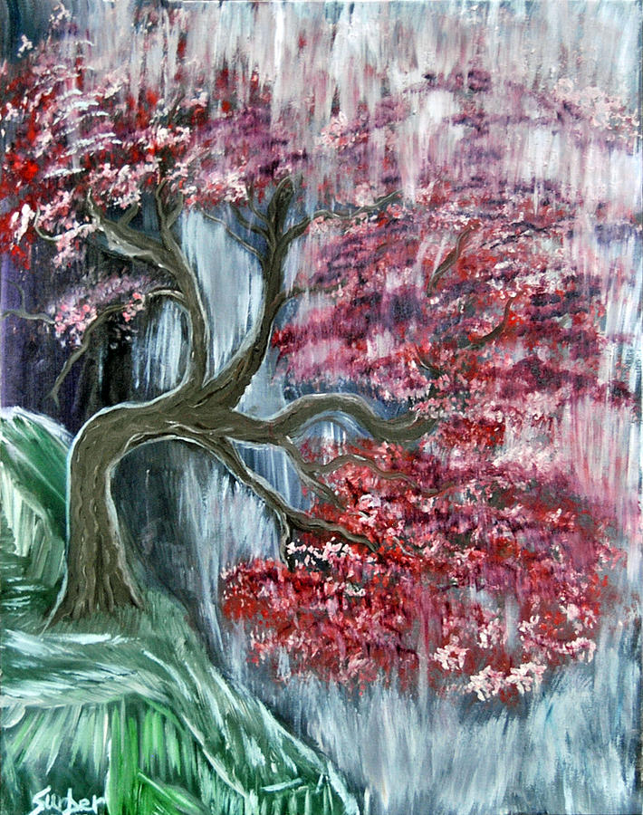 It Rains on a Tree Painting by Suzanne Surber