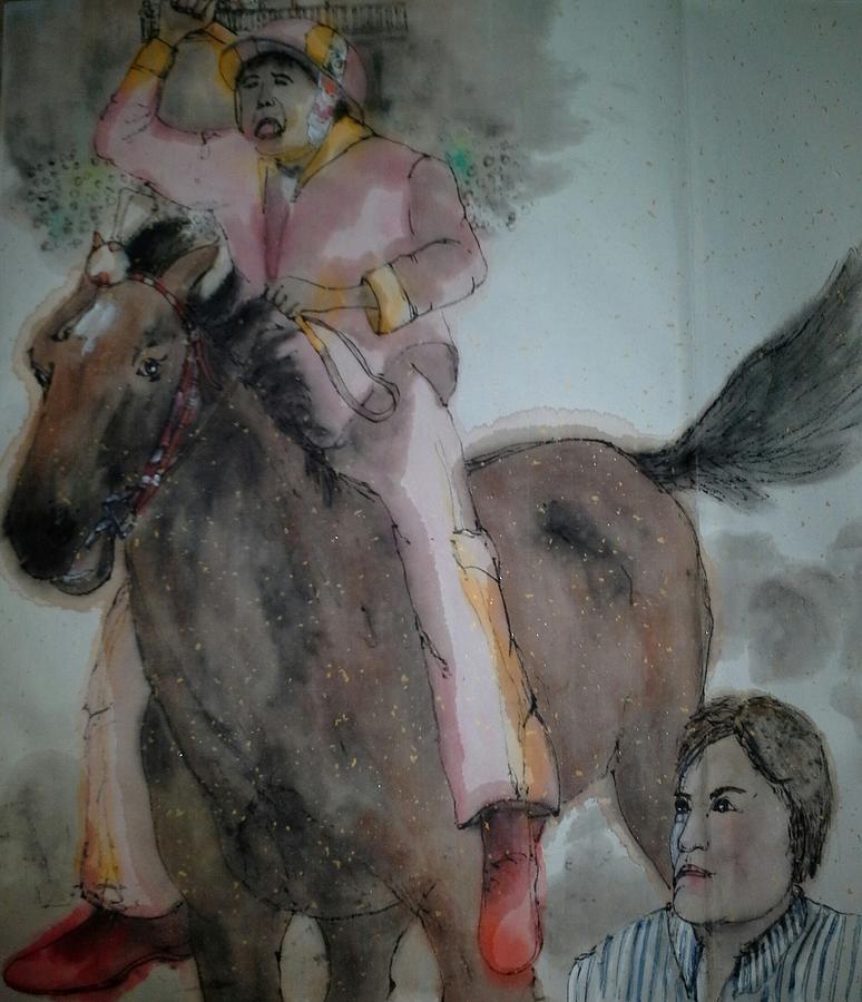 Italian il Palio horse race album #8 Painting by Debbi Saccomanno Chan