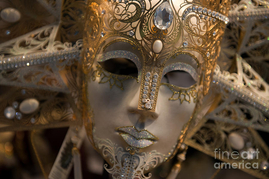 Unique Photograph - Italian carnival female mask by Jaroslaw Blaminsky