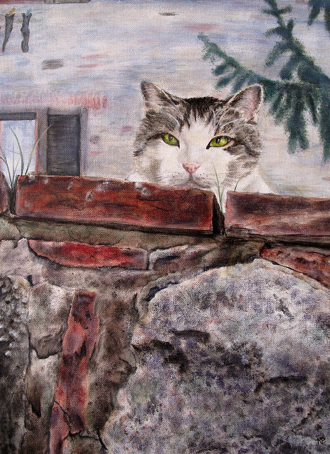 Cat Painting - Italian Cat by Karen Peterson Cat Painting - Italian Cat by Karen Peterson