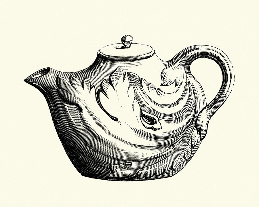 Italian earthenware teapot, 18th Century Drawing by Duncan1890