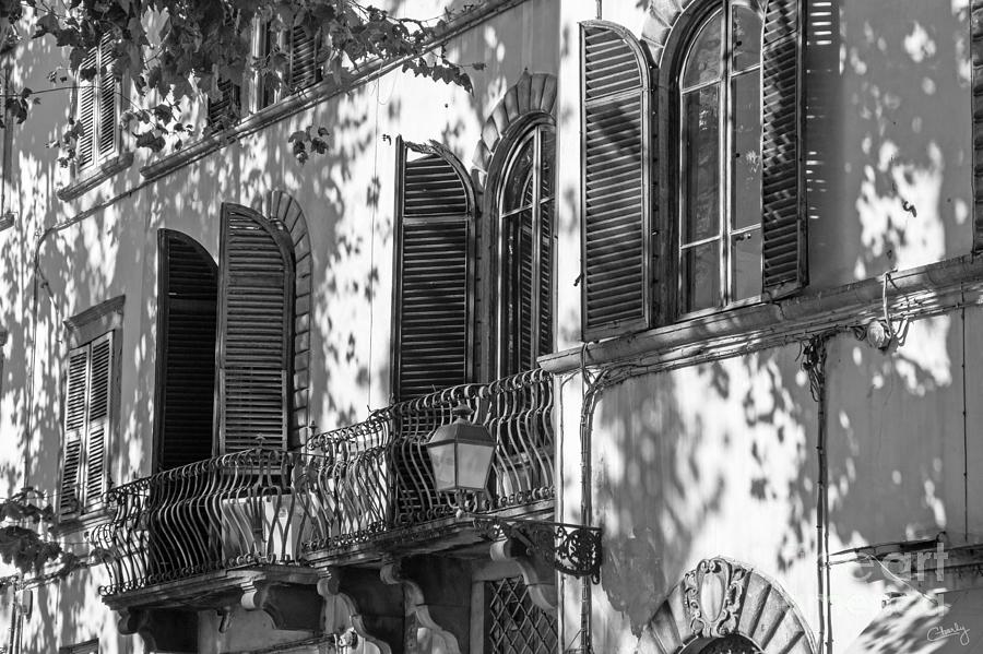 Italian Facade in BW Photograph by Prints of Italy