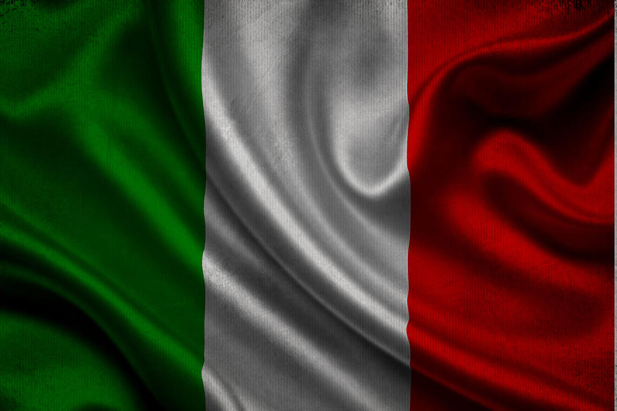 Vintage Digital Art - Italian flag waving on canvas by Eti Reid