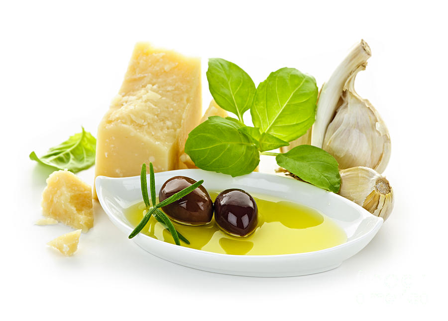 Cheese Photograph - Italian flavors by Elena Elisseeva
