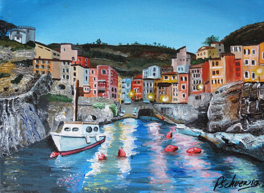 Boat Painting - Italian Harbor by Paul Schoenig