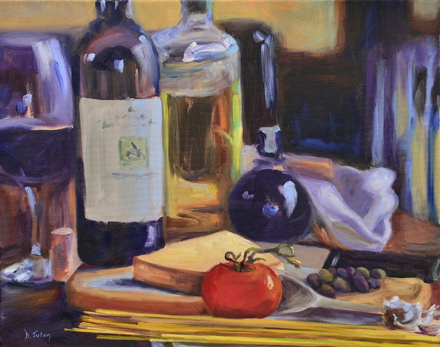 Italian Kitchen Painting by Donna Tuten