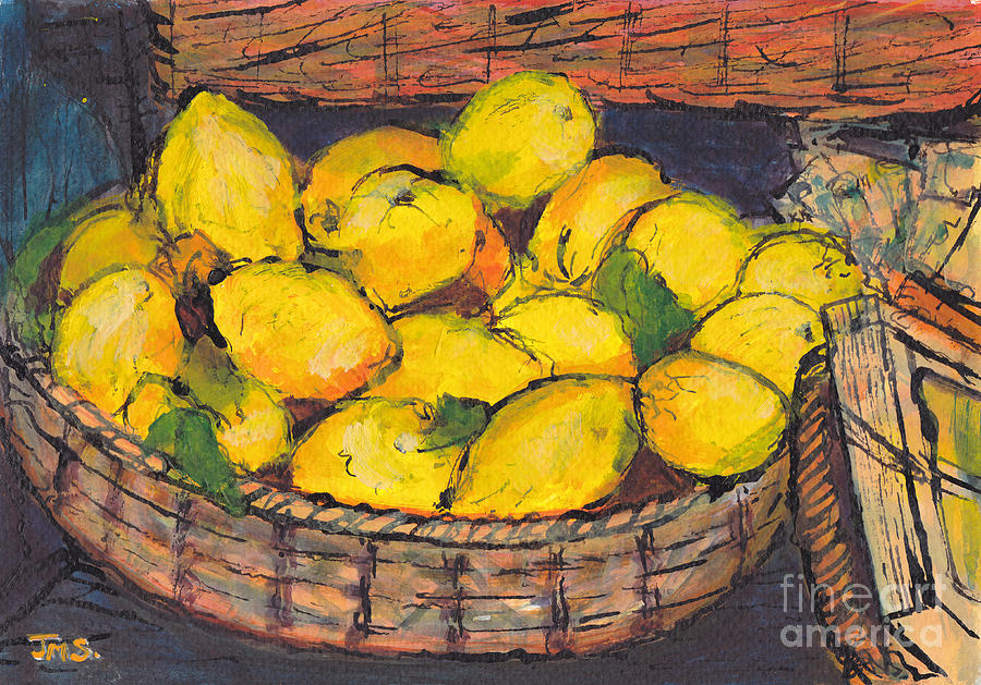Italian Lemons Painting by Jackie Sherwood